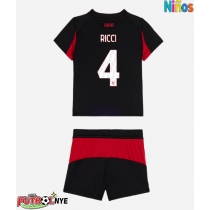 Camiseta AC Milan Samuele Ricci #4 Primera Equipación para niños 2025-26 manga corta (+ pantalones cortos)